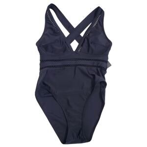 NWT Tempt Me | Plunge V-Neck Laser Cut One Piece Swimsuit